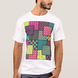 Patchwork: Vielfältige Muster Hintergrund T-Shirt