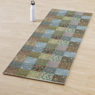 Patchwork Vintag Quilt William Morris Pattern Yogamatte