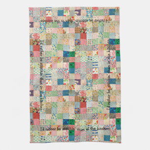 Patchwork Vintage Imprimer Serviette de cuisine