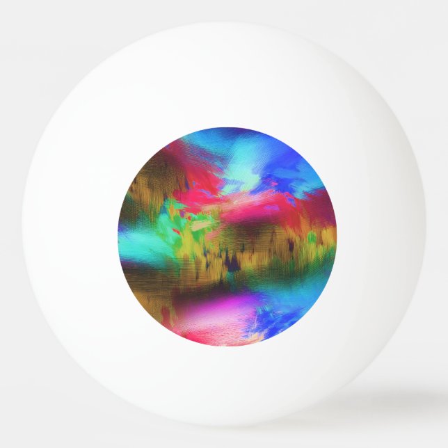 Patchwork von Farben Tischtennisball (Rückseite)