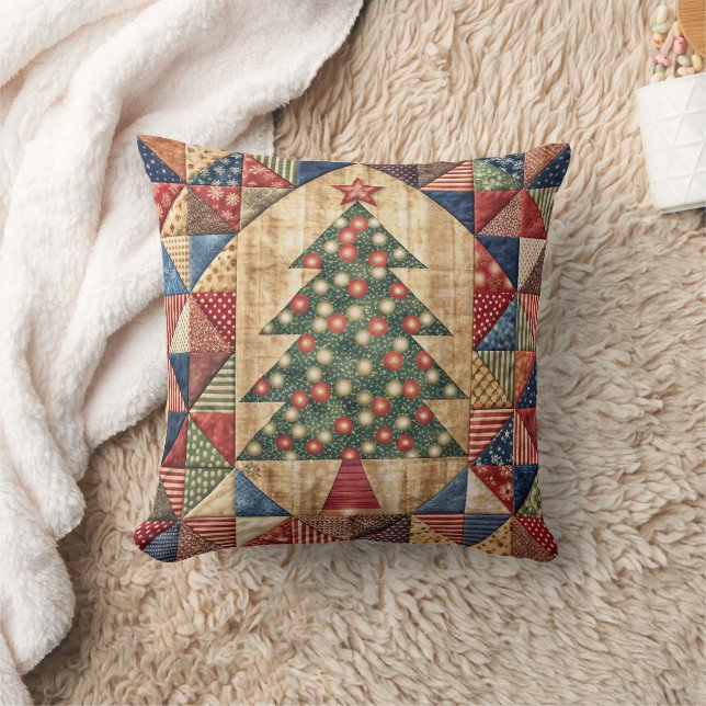 Patchwork Weihnachtsbaum 1 Kissen (Decke)