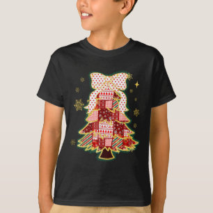 Patchwork-Weihnachtsbaum Coquette-Schleife Xmas-We T-Shirt