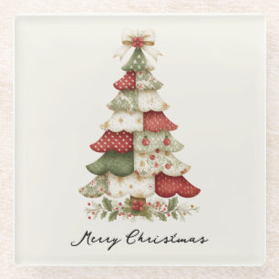 Patchwork Weihnachtsbaum Weihnachten Glasuntersetzer