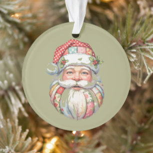 Patchwork-Weihnachtsmann Weihnachten Retro Ornament