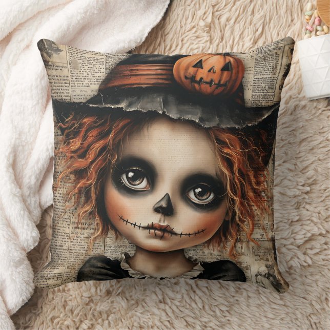 Patchwork Whimsy: Die Puppe, die in Schatten warte Kissen (Decke)