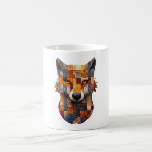Patchwork Wolf Tasse (Mittel)