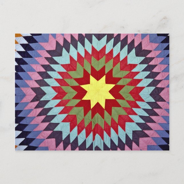 Patchworkdecke Postkarte (Vorderseite)
