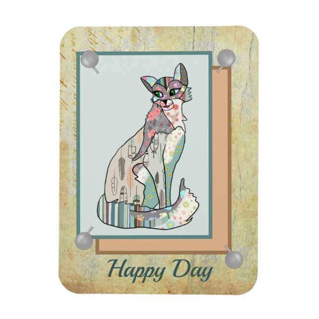 Patchworkkatze Magnet (Vertikal)