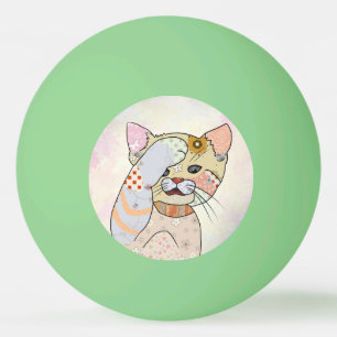 Patchworkkatze Tischtennisball