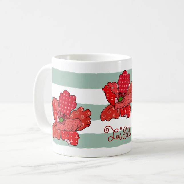 Patchworkmohn  Kaffeetasse, personalisiert Kaffeetasse (Vorderseite Links)