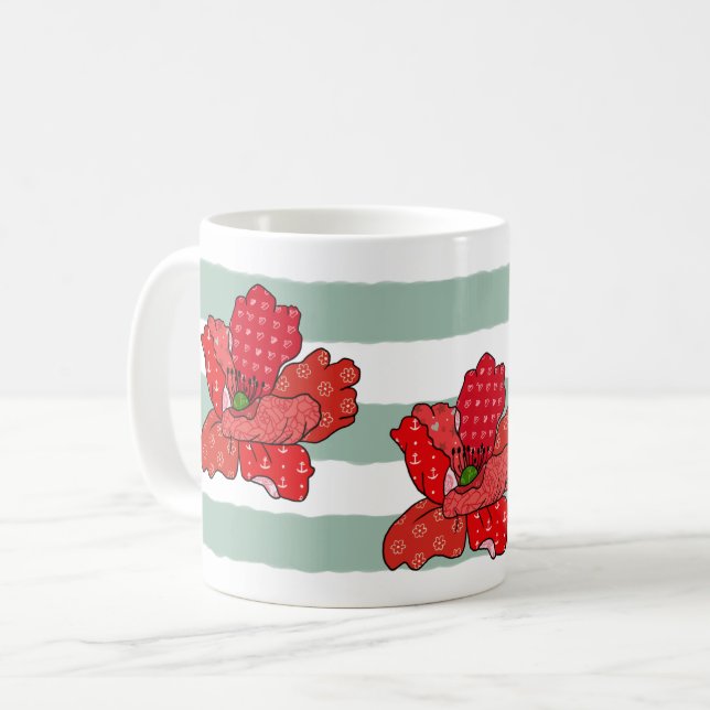 Patchworkmohn Konfetti Kaffeetasse (Vorderseite Links)