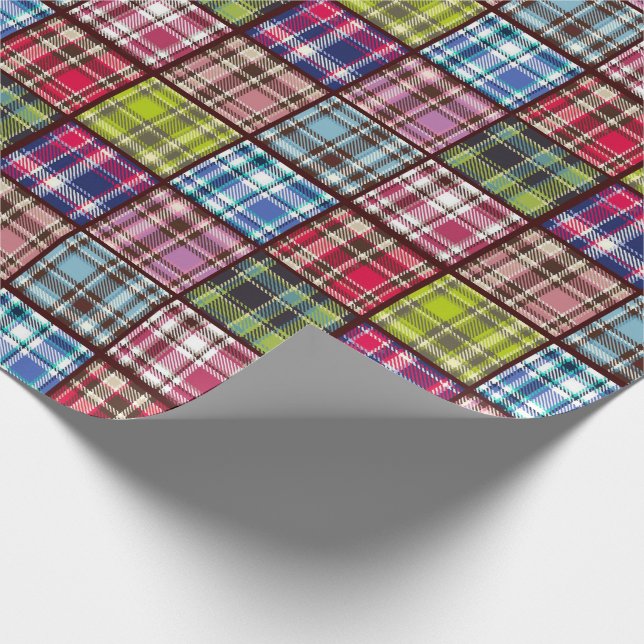 Patchworktartan-karierte | schottische Gewebe-Art Geschenkpapier (Ecke)