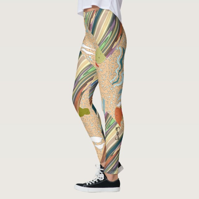Patchy Stripes Green Party Leggings (Links)