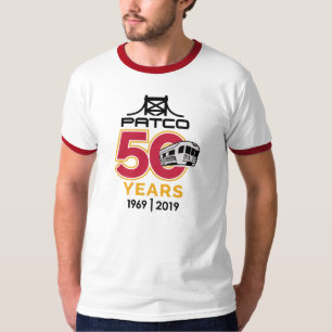 PATCO 50-Jubiläum Logo Red Ringer T-Shirt
