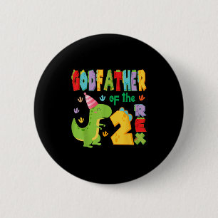 Pate der beiden Rex 2. Geburtstag Boy Dinosaurier Button