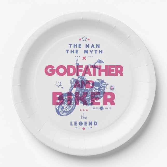 Pate und Biker der Mann der Mythos der Legende Pappteller (Vorderseite)