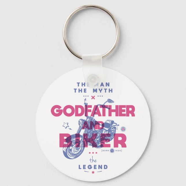 Pate und Biker der Mann der Mythos der Legende Schlüsselanhänger (Vorderseite)