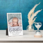 Pate Vielen Dank für Ihr Foto zur Feier oder Taufe Fotoplatte<br><div class="desc">Ein nachdenklicher Weg, dem Patenvater Ihres Babys zu danken, ist ihm ein stilvolles Foto von seinem Patenkind zu schenken, das er als Sake rette. Das Bild und die Formulierung auf dieser Vorlage sind einfach zu personalisieren, inklusive Zitat, in dem steht: "Göttliche Väter sind ein Segen, danke, dass du meins bist."...</div>