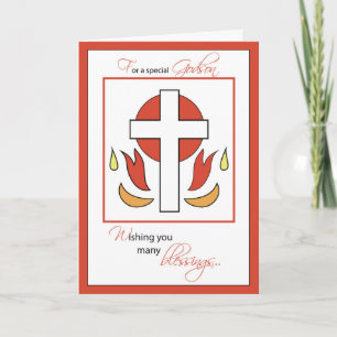 Patensohn Firmung Gratulation Kreuz Feuer, Re Karte