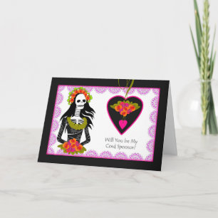 Patensponsor-Einladung, Dia de los Muertos-Hochzei Einladung