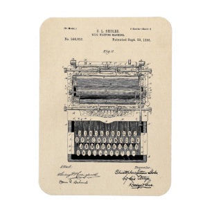 Patent einer alten Schreibmaschine Magnet