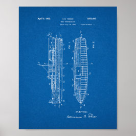 Patent für den Schiffsbau - Blueprint Poster