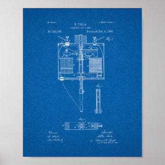 Patent für elektrische Lampe - Blueprint Poster