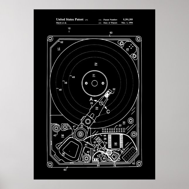 Patent für Festplattenlaufwerk Poster (Vorne)