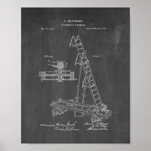 Patent für Feuerwehrleute - Khalkboard Poster (Vorne)