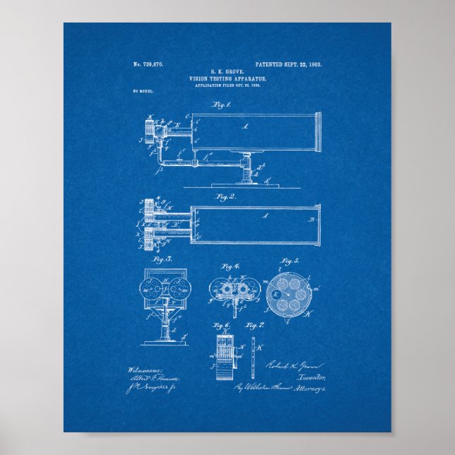 Patent für Sichtprüfgeräte - Blueprint Poster (Vorne)