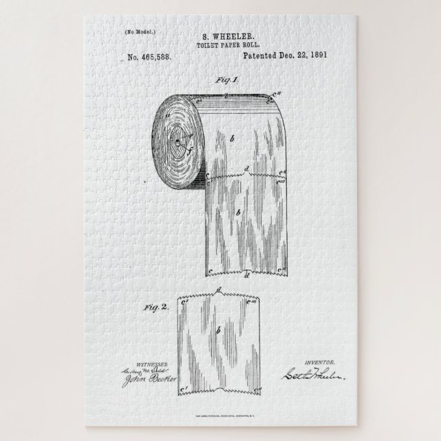 Patent für Vintage Toilettenpapier (1891) (Vertikal)