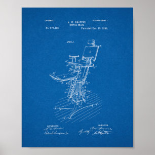 Patent für Zahnstuhlköpfe - Blueprint Poster