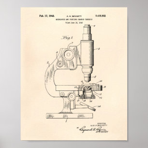 Patent-Kunst altes Peper des Mikroskop-1948 Poster