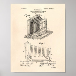 Patent-Kunst der Falten-Kamera-1904 - altes Peper Poster