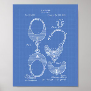 Patent-Kunst der Handstulpen-1880 - Plan Poster