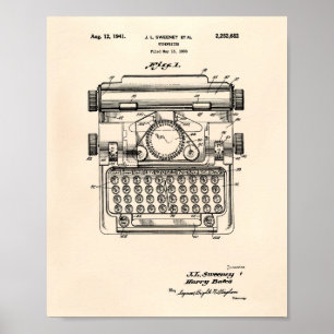 Patent-Kunst der Schreibmaschinen-1941 - altes Poster