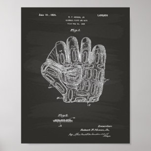 Patent-Kunst des Baseballhandschuh-1924 - Tafel Poster