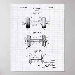 Patent-Kunst des Dumbbell-1928 - gezeichnetes Poster