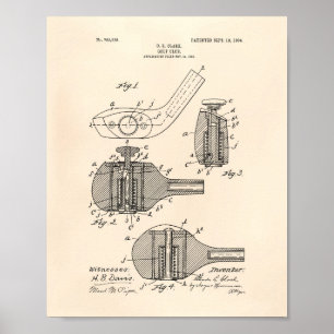 Patent-Kunst des Golfclub-1904 - altes Peper Poster