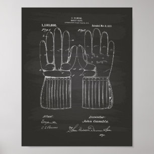 Patent-Kunst des Hockey-Handschuh-1915 - Tafel Poster