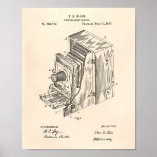 Patent-Kunst des Kamera-Apparat1887 - altes Peper Poster