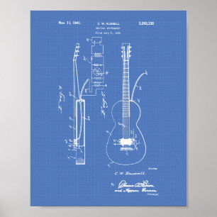 Patent-Kunst-Plan der Gitarren-1941 Poster