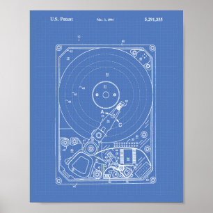 Patent-Kunst-Plan des Festplattenlaufwerk-1994 Poster