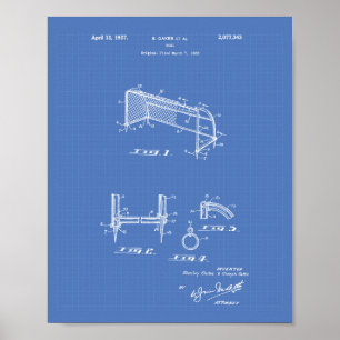 Patent-Kunst-Plan des Fußball-Ziel-1937 Poster