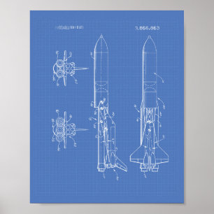 Patent-Kunst-Plan des Raumfahrzeug-1975 Poster