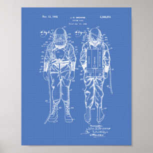 Patent-Kunst-Plan des TauchAnzugs-1945 Poster