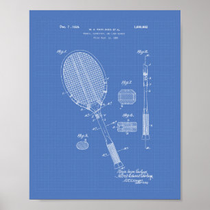Patent-Kunst-Plan des Tennis-Schläger-1925 Poster