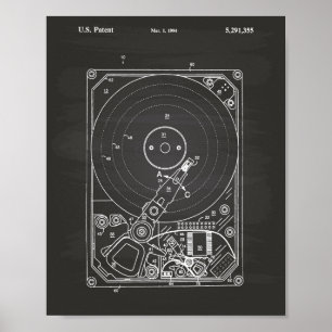 Patent-Kunst-Tafel des Festplattenlaufwerk-1994 Poster