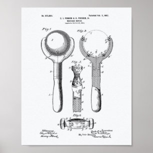 Patent-Kunst-Weißbuch des Massage-Gerät-1902 Poster