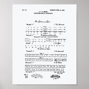 Patent-Kunst-Weißbuch des Morsealphabet-1848 Poster